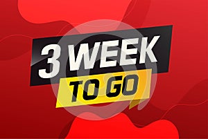 3 week to go word concept vector illustration