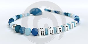 A blue pacifier chain for boys with name Dustin