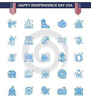 Blue Pack of 25 USA Independence Day Symbols of light; candle; washington; usa; pumkin