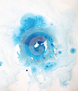 blue paint Abstract art background texture watercolor on paper Modern Fluid Art Painting Alcohol Ink Mix creative design of