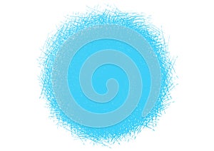 Blue paint brush circle, textured frame or banner web.