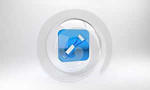 Blue Paint brush icon isolated on grey background. For the artist or for archaeologists and cleaning during excavations