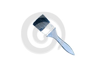 A blue paint brush isolated on a white background