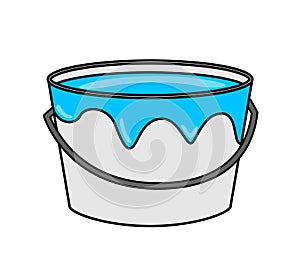 Blue paint bucket object.