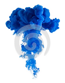 Blue paint cloud isolated