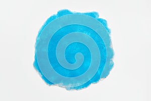 Blue paint color art circle with texture on white background