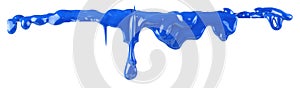 Blue paint dripping isolated