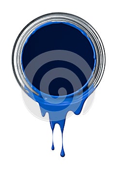 Blue paint drips