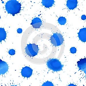 Blue paint splash seamless pattern design