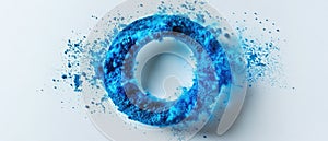 Blue paint splash in the shape of a circle