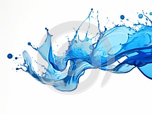 blue paint splash on white background