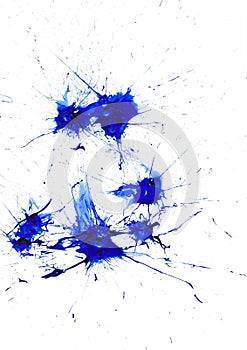 blue paint splash on white background