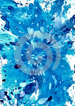 Blue paint splattered on white background digital illustration