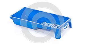 Blue paint tray, empty and ready to be used