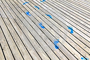 Blue Painted Footprints