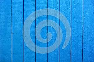 Blue Painted Wood Planks as Background or Texture