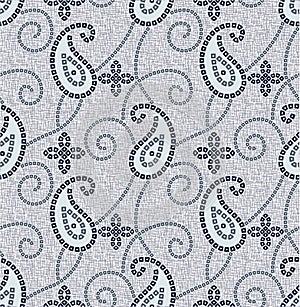 Blue paisley bandanna pattern on textures