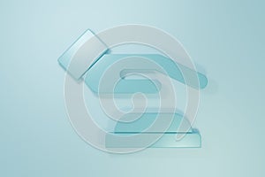 Blue Palm print recognition icon isolated on blue background. Biometric hand scan. Fingerprint identification. System