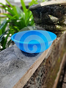 A Blue Palstic Bowl photo
