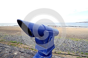 Blue panoramic public binocular for panoramic view observe