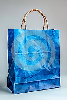 Blue paper bag ,Design Template for Mock-up, AI generated