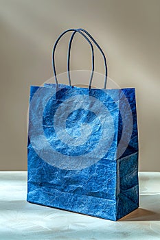 Blue paper bag ,Design Template for Mock-up, AI generated