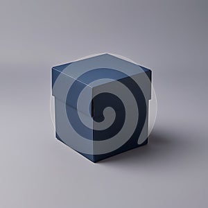 Blue paper box, white background
