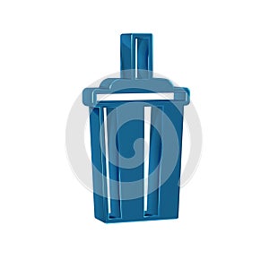 Blue Paper glass with drinking straw and water icon isolated on transparent background. Soda drink glass. Fresh cold