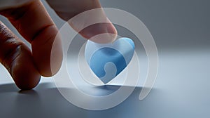 The Blue Paper Heart.AI generated image