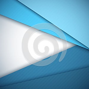 Blue paper layers abstract vector background.