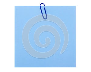 Blue paper note with clip