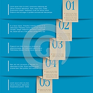 Blue paper numbered banners