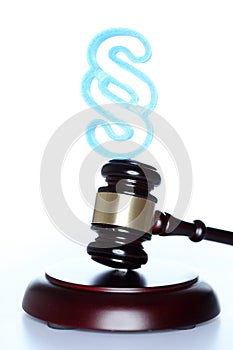 Blue paragraph and gavel
