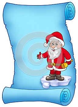 Blue parchment with Santa Claus 1