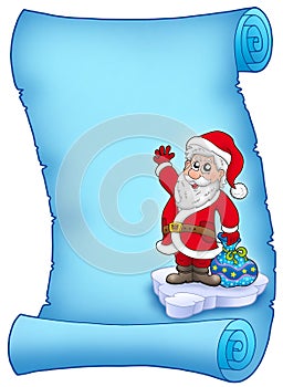 Blue parchment with Santa Claus 2