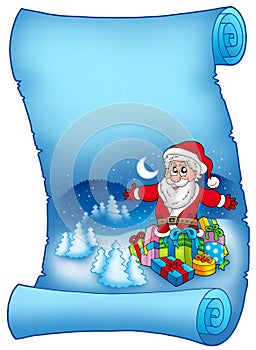 Blue parchment with Santa Claus 6