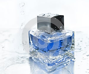 Blue parfume bottle