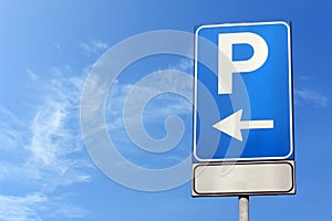 Blue parking sign