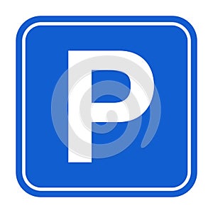 Blue Parking sign. Isolated vector illustration