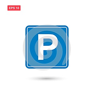 Blue parking sign vector isolated