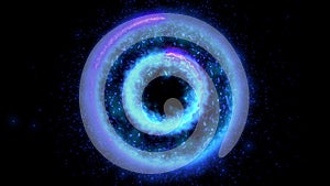 blue particle spark circle spiral motion effect