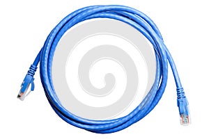 Blue patch cord isolated