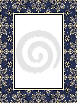 Blue pattern frame with text box