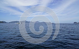 blue pazific ocean in the el nido archipelago photo