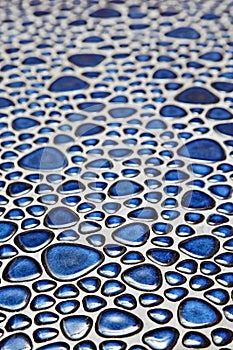 Blue pebble mosaic pattern