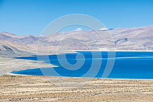 The blue Peiku lake in Kashgar city