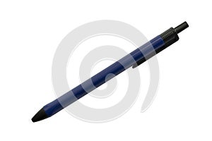 Blue pen isolated white background.