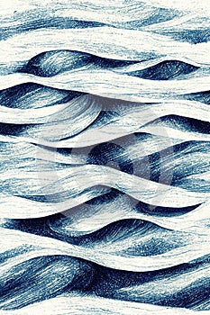 Blue pen wave seamless design