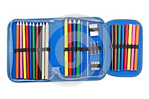 Blue pencil case