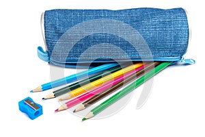 Blue pencil case